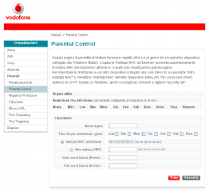 Parental Control firmware Vodafone Station